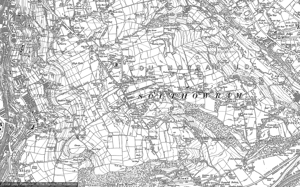 Old Map of Southowram, 1893 in 1893