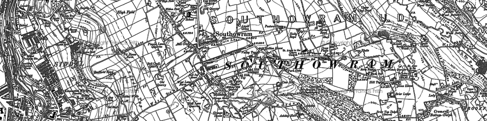 Old map of Southowram in 1893