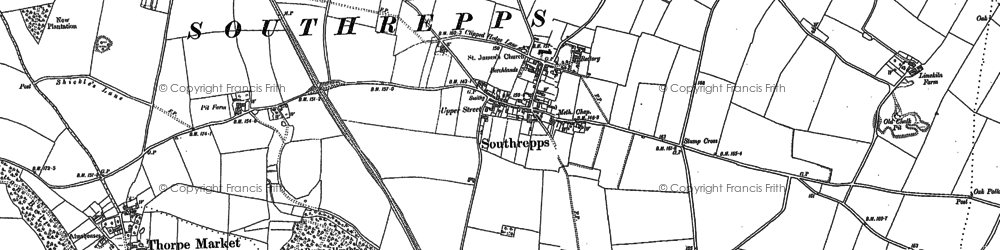 Old map of Southrepps in 1885