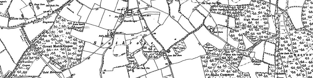 Old map of Southrope in 1894