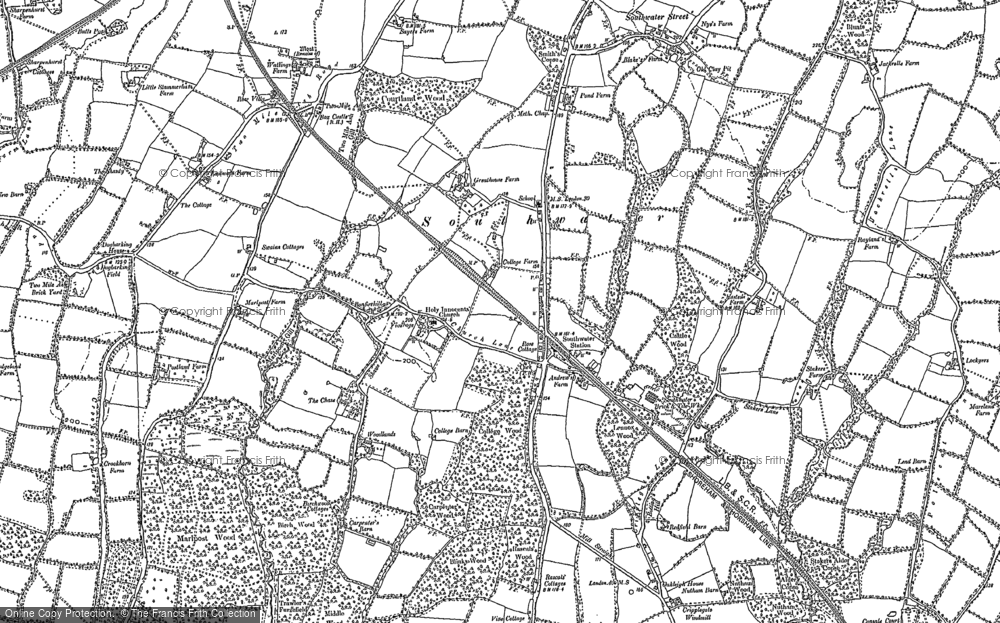 Old Map of Historic Map covering Woodgetters in 1896