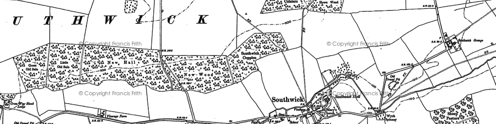 Old map of Southwick in 1885