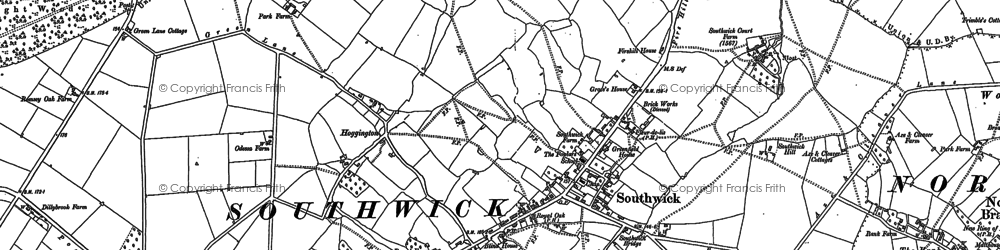 Old map of Southwick in 1922