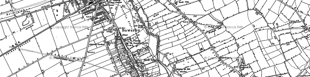 Old map of Sowerby in 1890