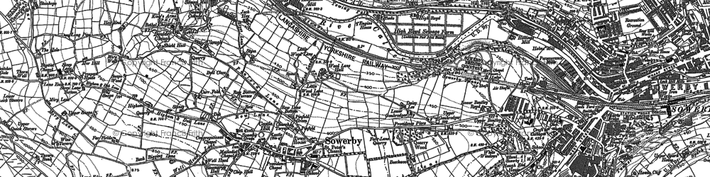 Old map of Sowerby in 1890