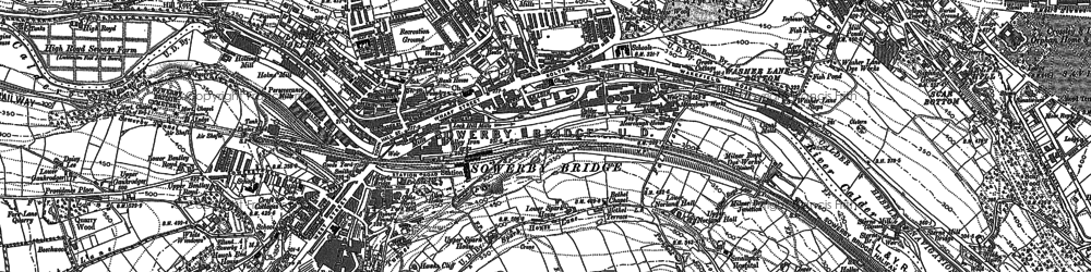 Old map of Sowerby Bridge in 1892