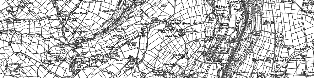 Old map of Soyland Town in 1892