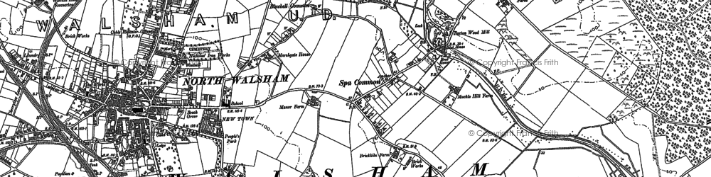 Old map of Spa Common in 1884