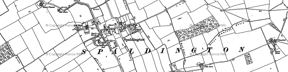 Old map of Spaldington in 1889