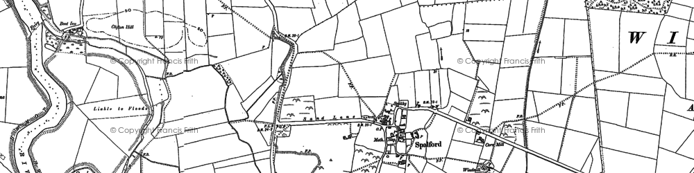 Old map of Spalford in 1884