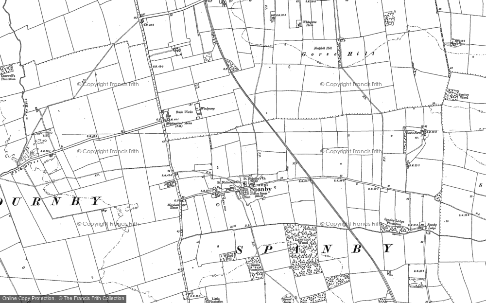 Old Map of Spanby, 1887 in 1887