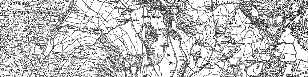 Old map of Spark Bridge in 1911