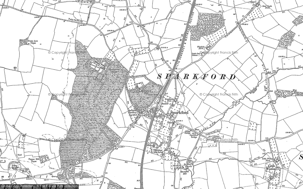 Old Map of Sparkford, 1885 in 1885