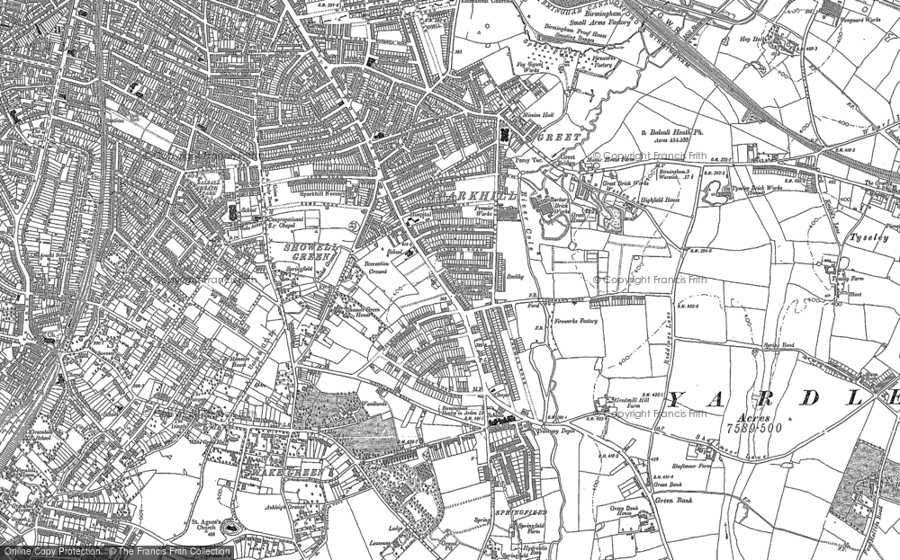 Old Map of Sparkhill, 1886 - 1903 in 1886