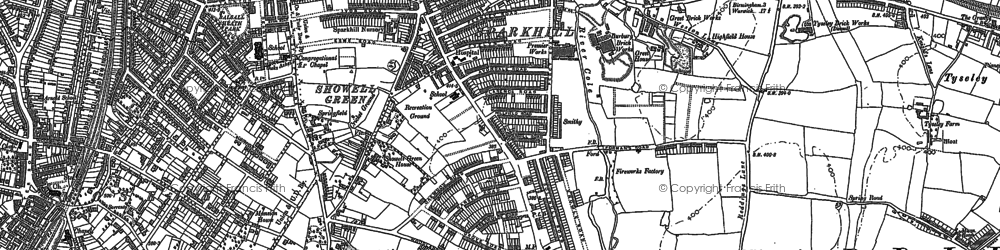 Old map of Sparkhill in 1886