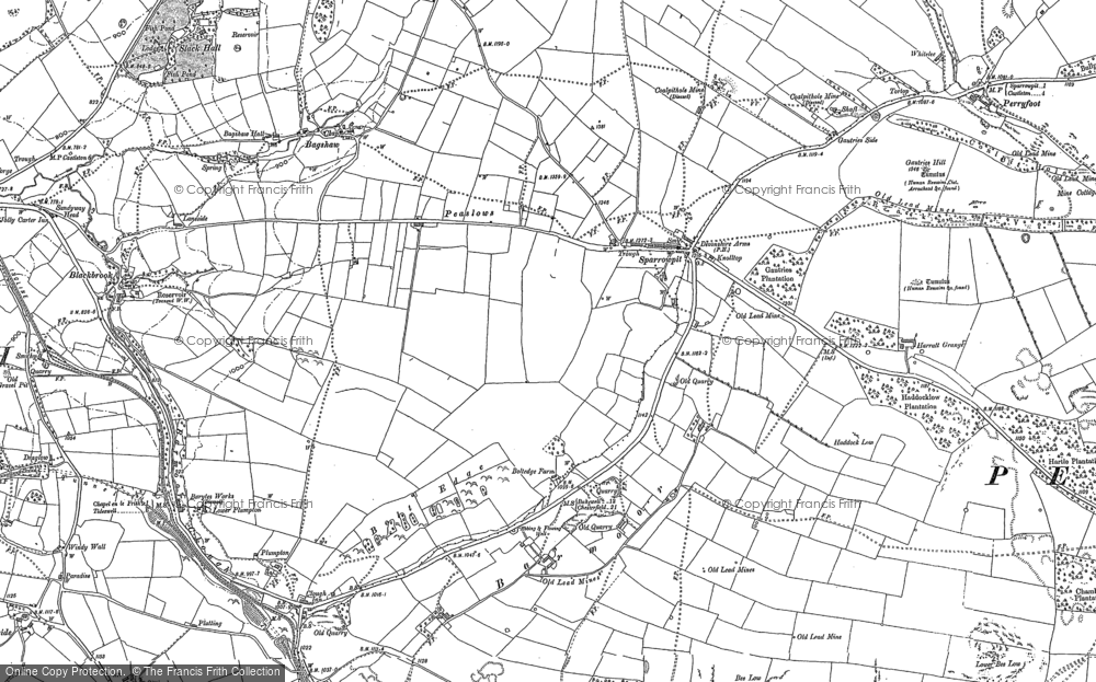 Old Map of Historic Map covering Toot Hill in 1894