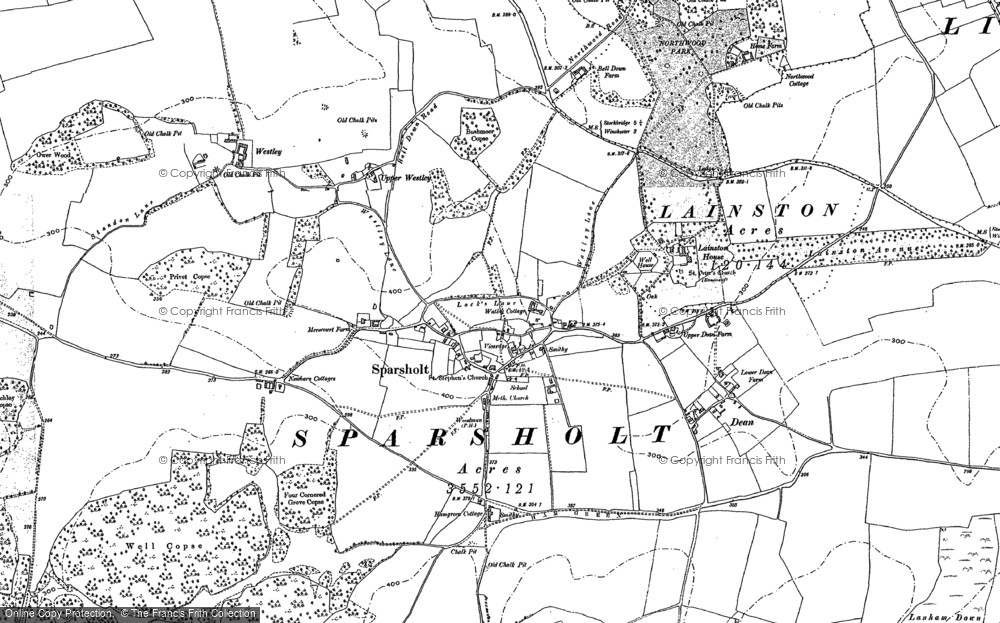 Old Map of Sparsholt, 1895 in 1895