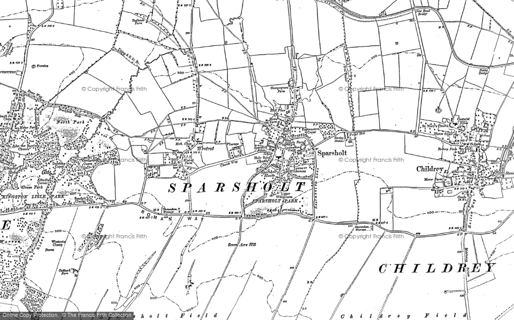 Old Map of Sparsholt, 1898 in 1898