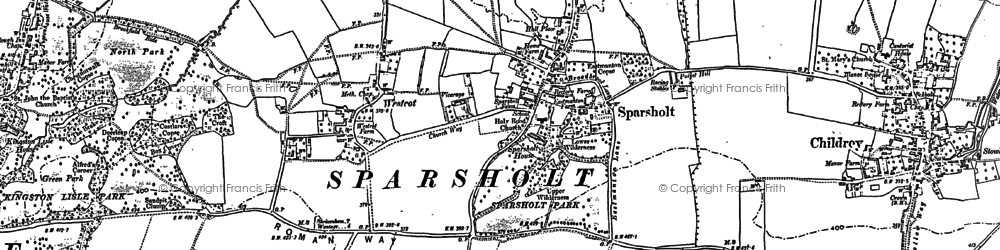 Old map of Sparsholt in 1898