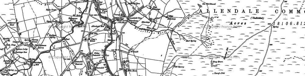 Old map of Spartylea in 1895