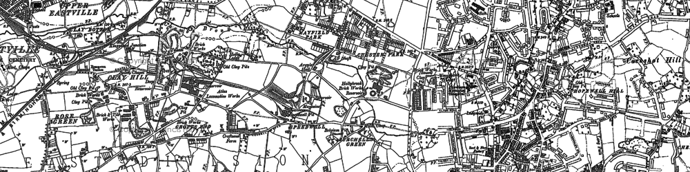 Old map of Two Mile Hill in 1881