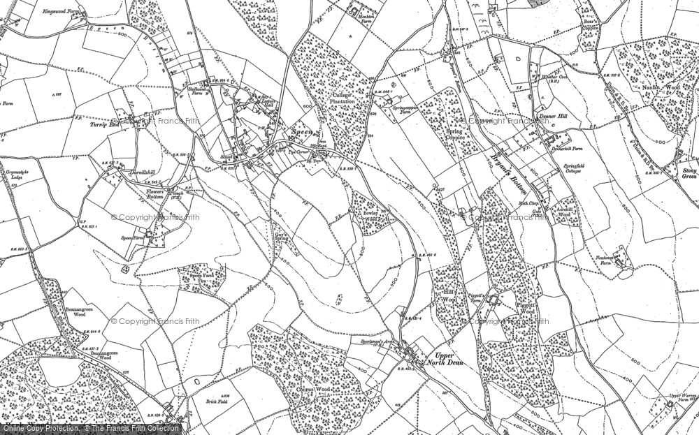 Old Map of Speen, 1897 in 1897