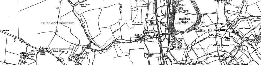 Old map of Spellbrook in 1896