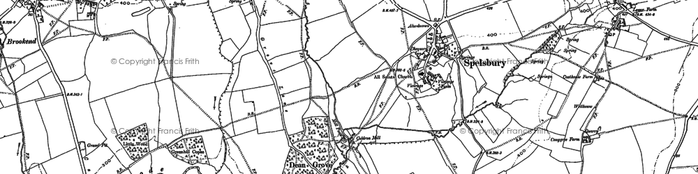 Old map of Spelsbury in 1898