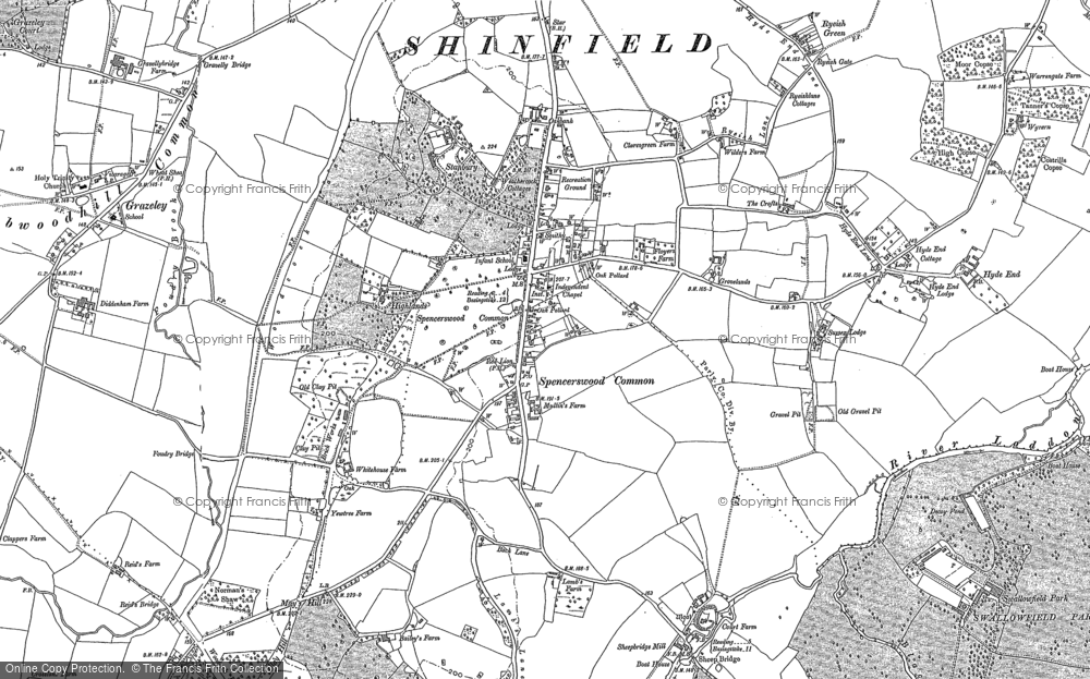 Old Map of Spencers Wood, 1909 - 1910 in 1909