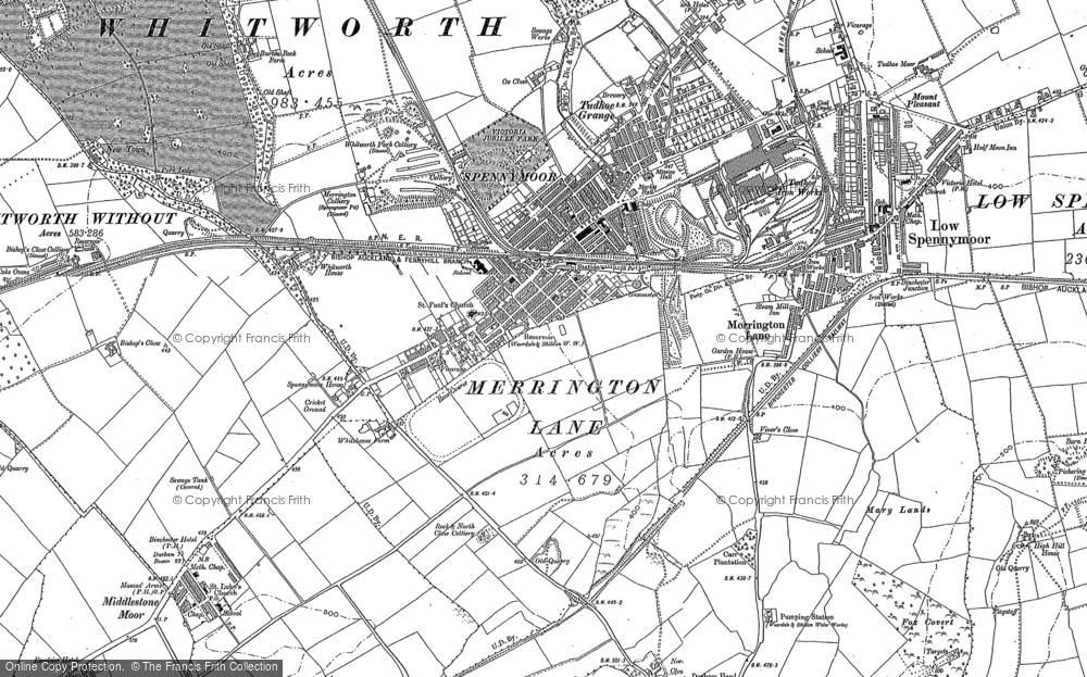 Old Map of Spennymoor, 1896 in 1896