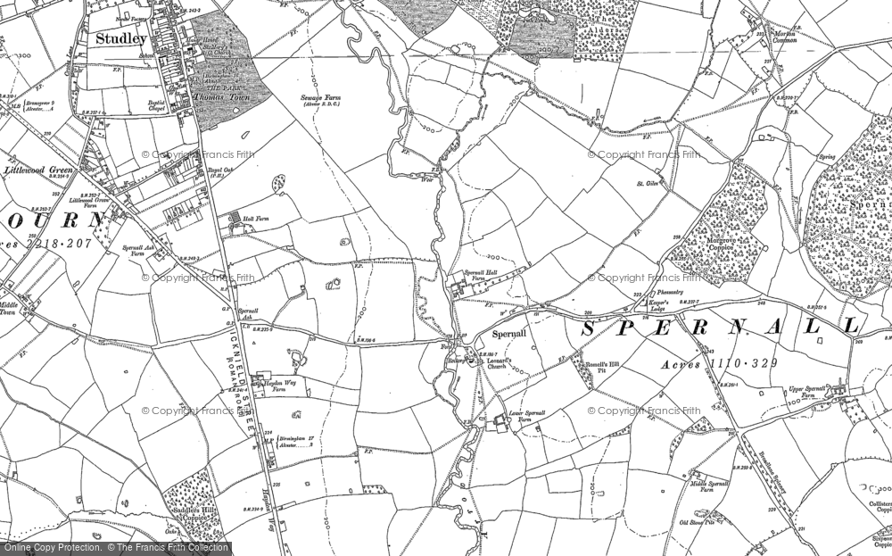 Old Map of Spernall, 1885 - 1886 in 1885