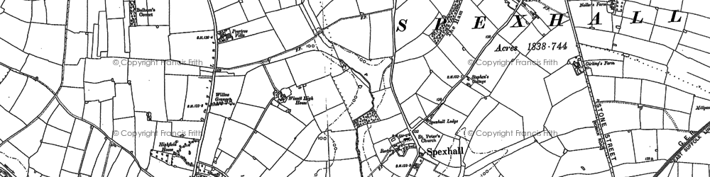 Old map of Spexhall in 1883