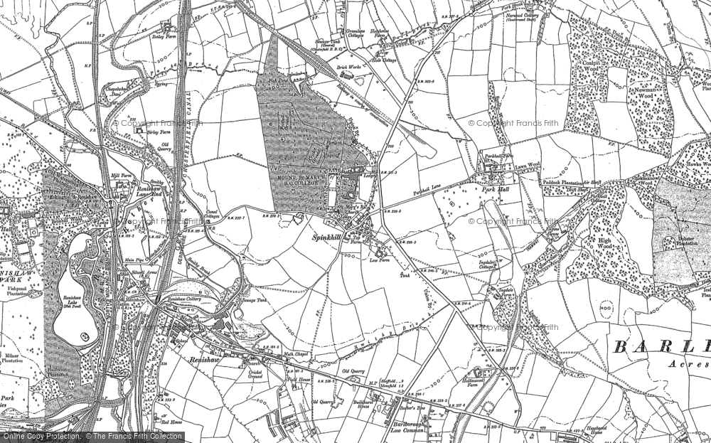 Old Map of Spinkhill, 1876 - 1897 in 1876