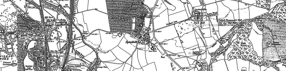 Old map of Spinkhill in 1876