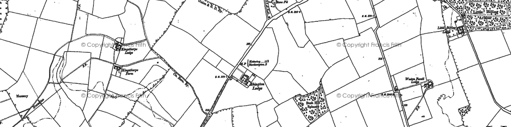 Old map of Spinney Hill in 1884