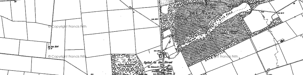 Old map of Spital in the Street in 1885