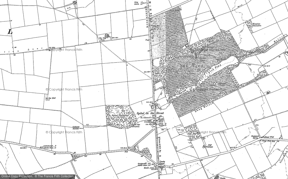 Old Map of Historic Map covering Norton Place in 1885