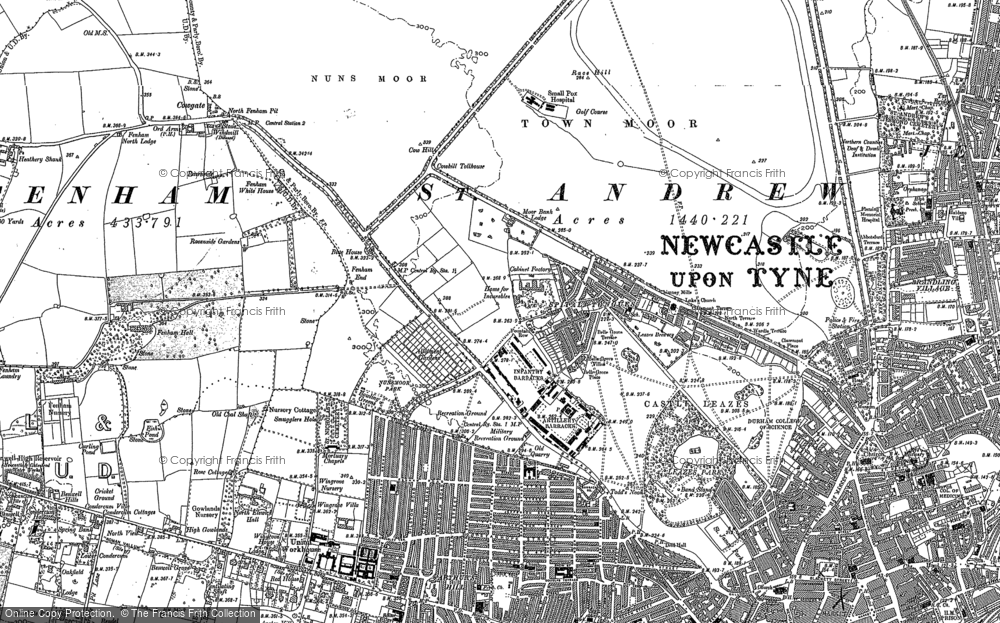 Old Map of Spital Tongues, 1894 - 1895 in 1894