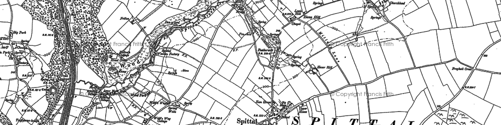 Old map of Spittal in 1887