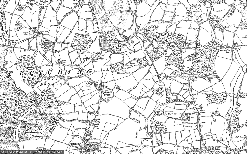 Old Map of Splayne's Green, 1898 in 1898