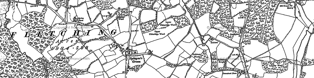 Old map of Splayne's Green in 1898