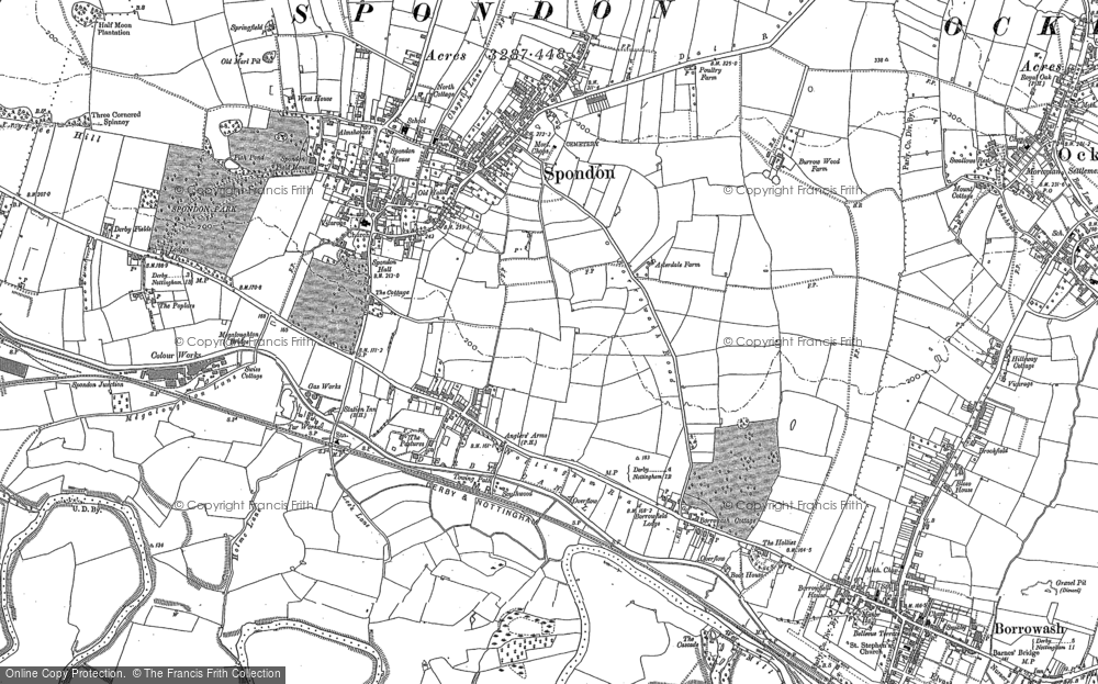 Old Map of Spondon, 1899 in 1899