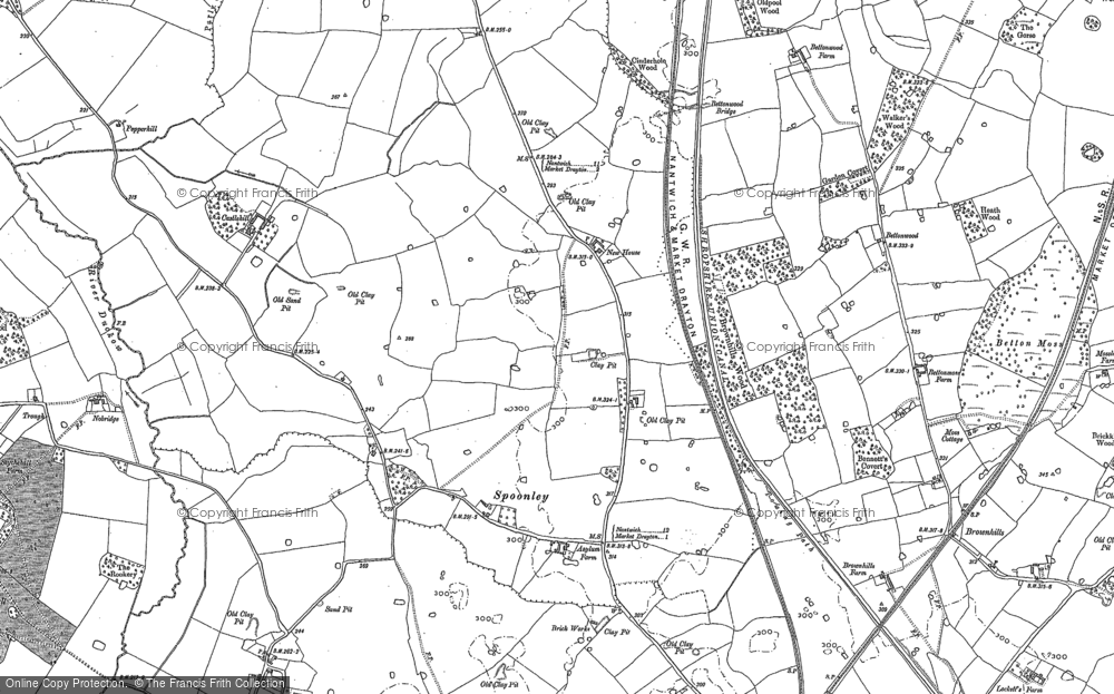 Old Map of Spoonley, 1879 in 1879