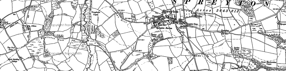 Old map of Heath Cross in 1886