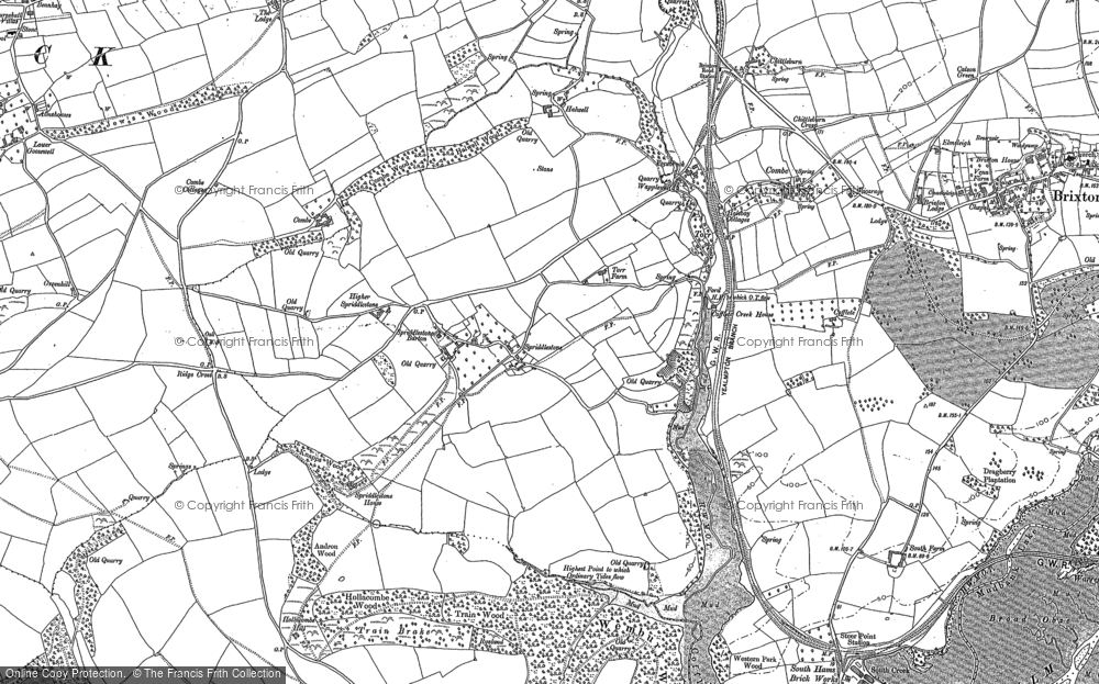 Old Map of Spriddlestone, 1905 - 1906 in 1905