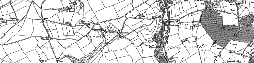 Old map of Spriddlestone in 1905