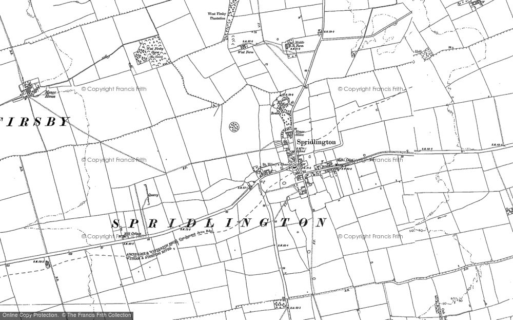 Old Map of Spridlington, 1885 - 1886 in 1885