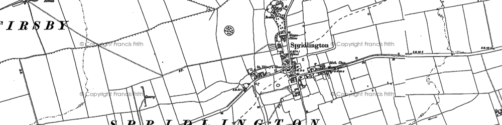 Old map of Spridlington in 1885