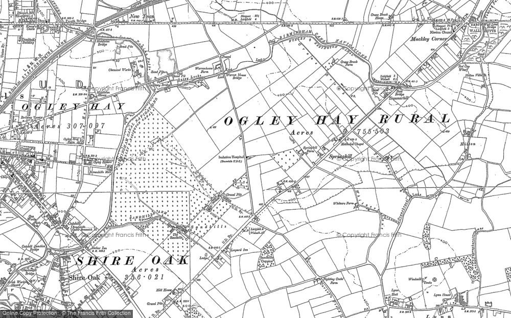 Old Map of Springhill, 1883 in 1883