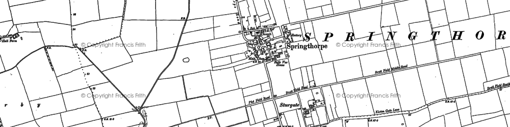 Old map of Springthorpe in 1885